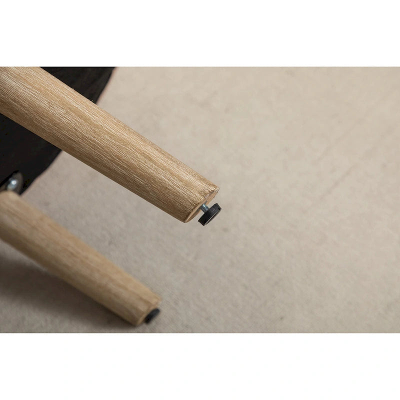 Upholstered Bedroom Storage Bench with Wood Legs