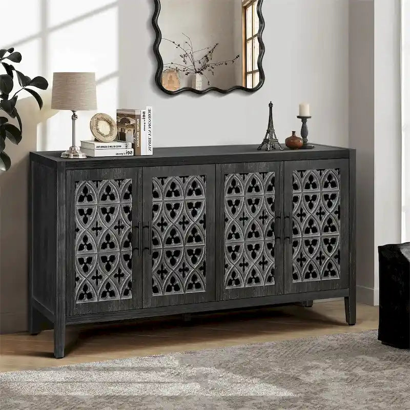 Hollow Four-Door American Country Storage Cabinet