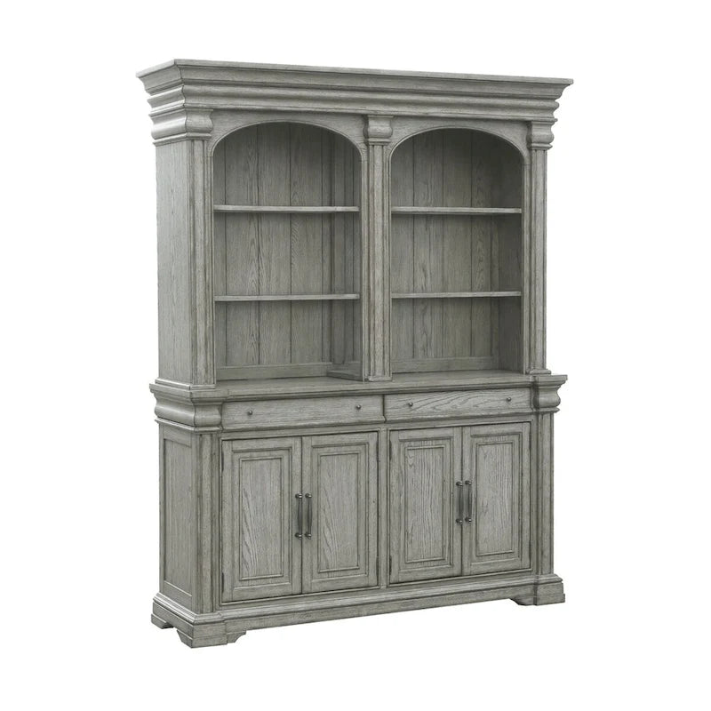 Farmhouse Dining Server and Hutch with Glass Doors, 19.02W x 49.13H x 65.98D