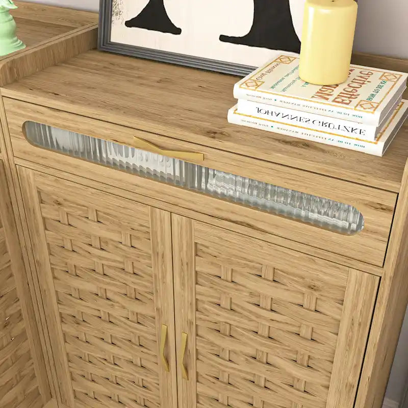 Coffee Bar Storage Cabinet with Drawer and Barn Doors