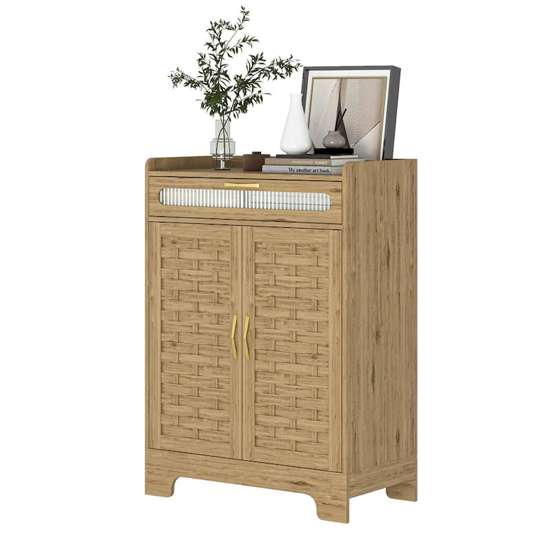 Coffee Bar Storage Cabinet with Drawer and Barn Doors