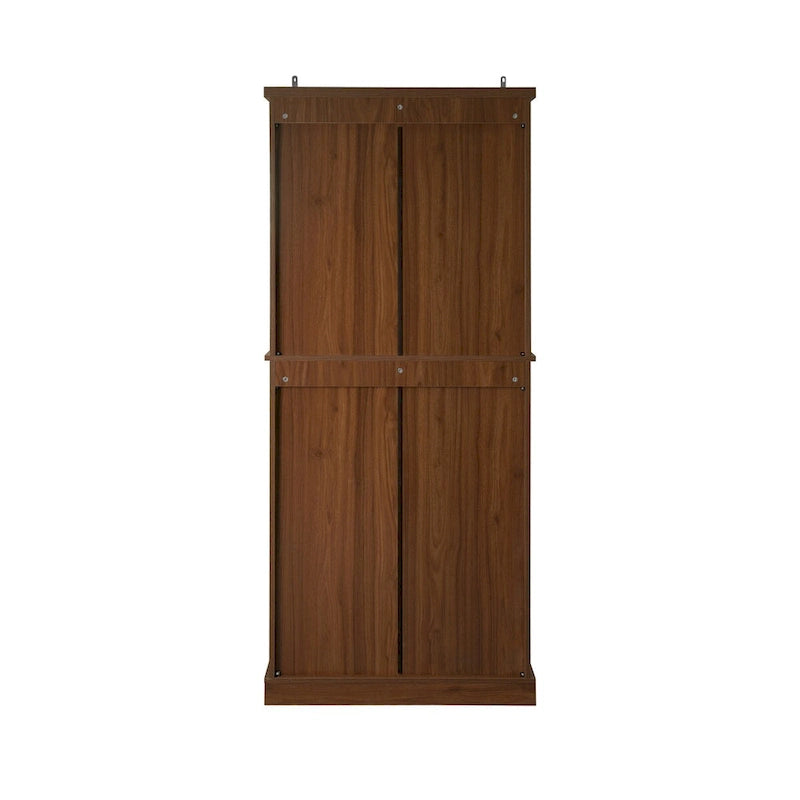 Credenza contenitore in rattan con 4 ante e 1 cassetto, moderna e indipendente