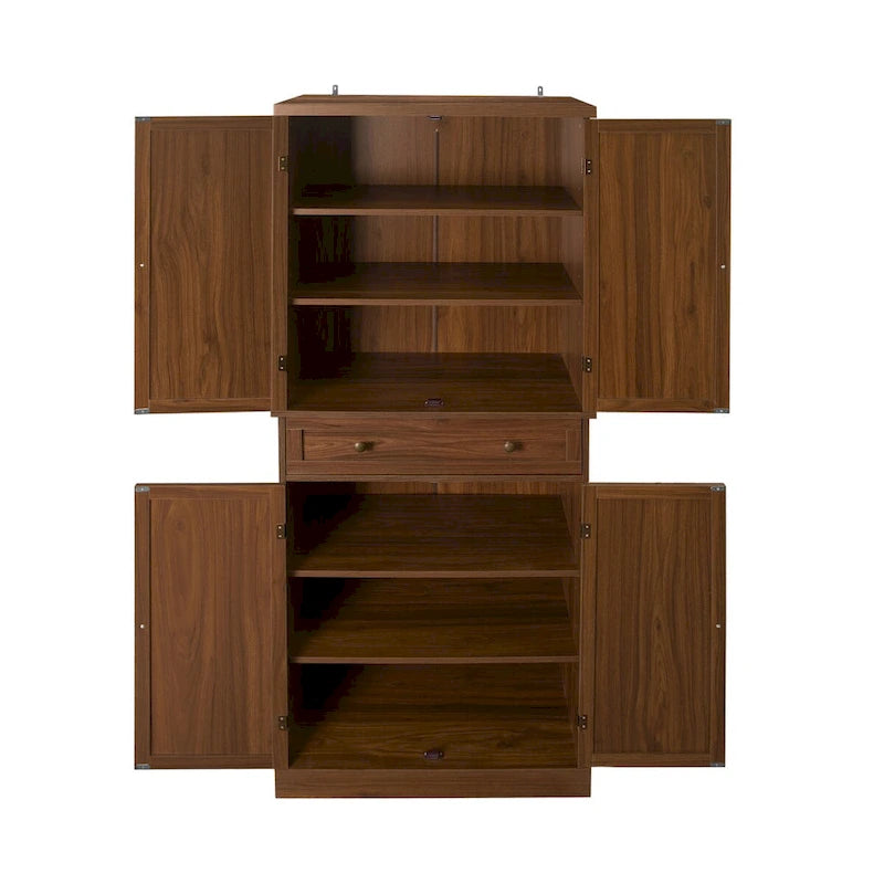 Credenza contenitore in rattan con 4 ante e 1 cassetto, moderna e indipendente
