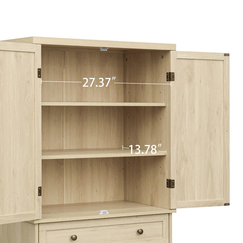 Credenza contenitore in rattan con 4 ante e 1 cassetto, moderna e indipendente