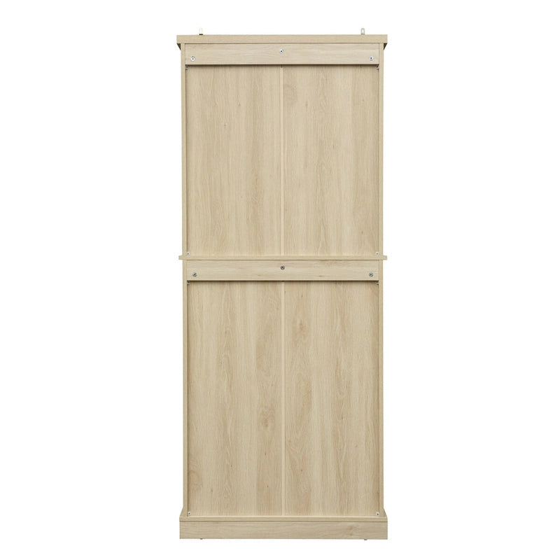 Credenza contenitore in rattan con 4 ante e 1 cassetto, moderna e indipendente