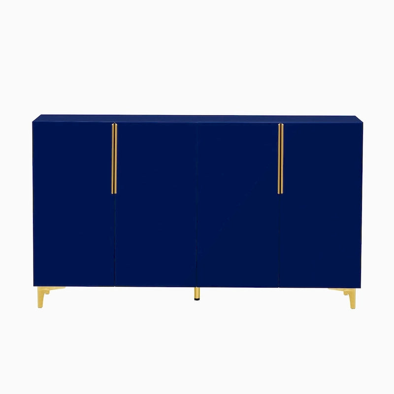 Glossy Light Luxury Accent Storage Cabinet with Adjustable Shelf