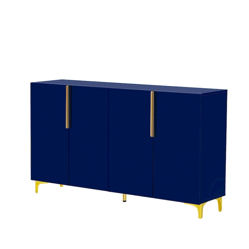Glossy Light Luxury Accent Storage Cabinet with Adjustable Shelf