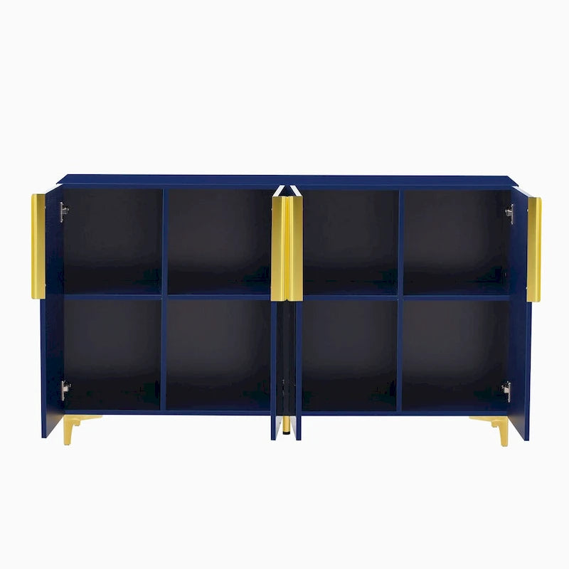Glossy Light Luxury Accent Storage Cabinet with Adjustable Shelf