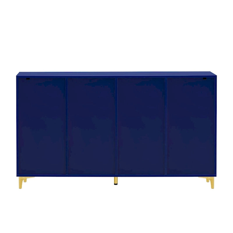 Glossy Light Luxury Accent Storage Cabinet with Adjustable Shelf