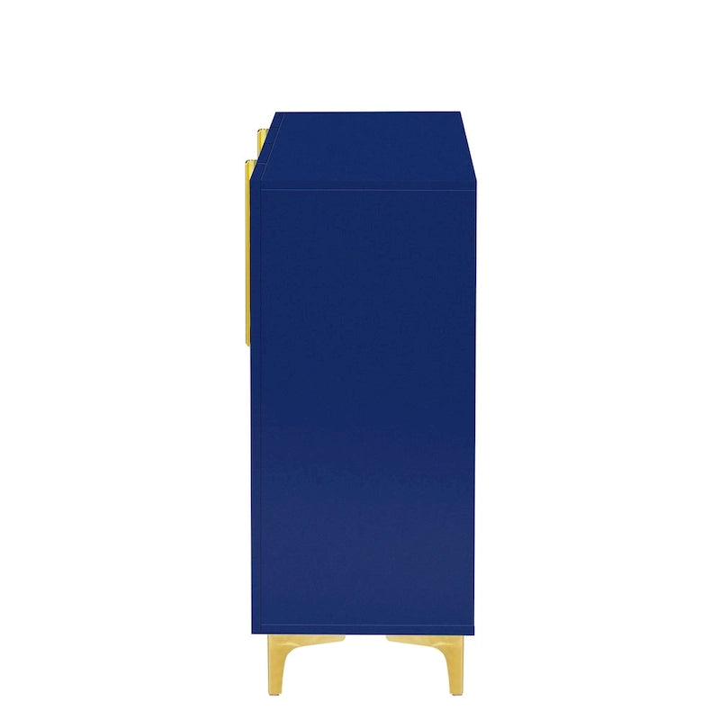 Glossy Light Luxury Accent Storage Cabinet with Adjustable Shelf