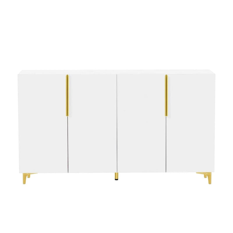 Glossy Light Luxury Accent Storage Cabinet with Adjustable Shelf