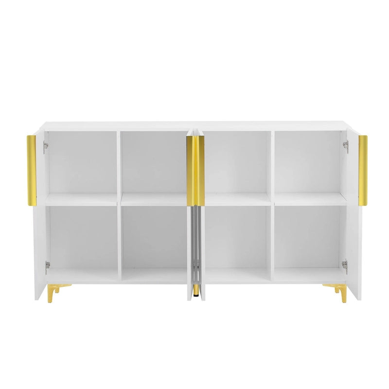 Glossy Light Luxury Accent Storage Cabinet with Adjustable Shelf