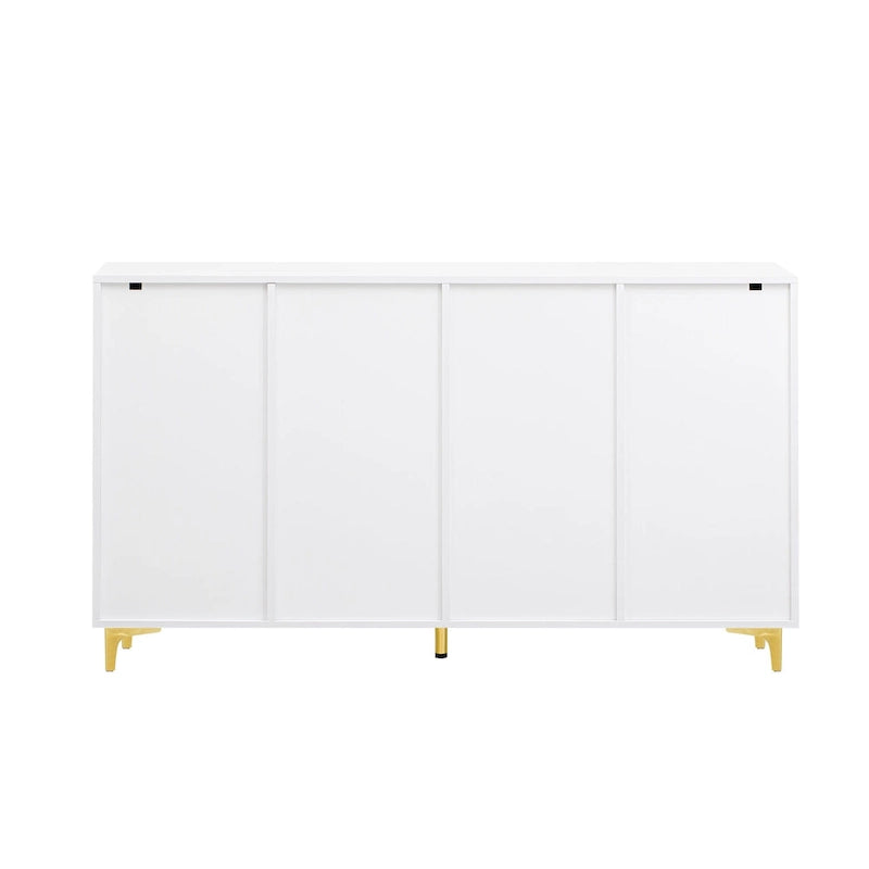 Glossy Light Luxury Accent Storage Cabinet with Adjustable Shelf