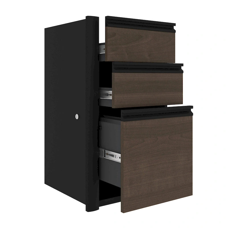 Locking 3-Drawer File Pedestal with Ball-Bearing Slides