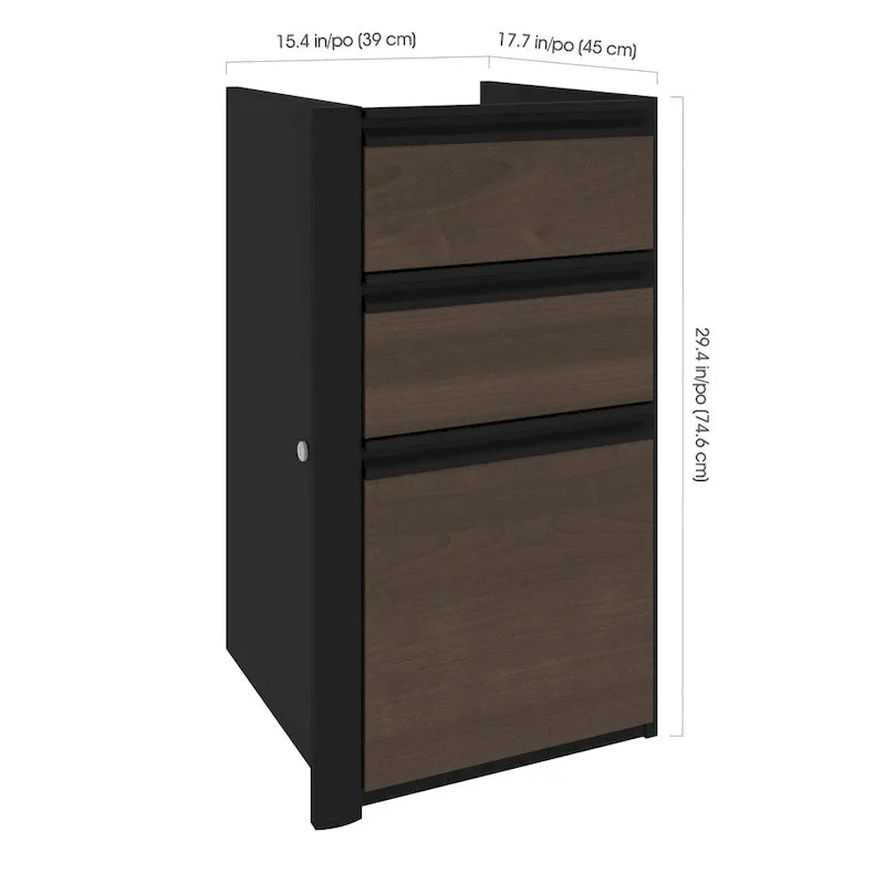 Locking 3-Drawer File Pedestal with Ball-Bearing Slides