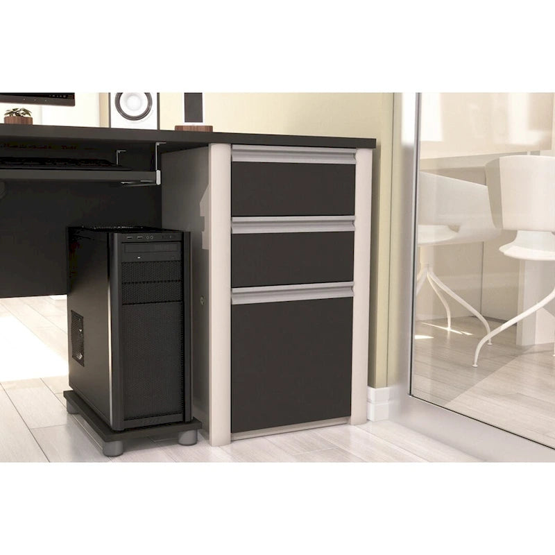 Locking 3-Drawer File Pedestal with Ball-Bearing Slides