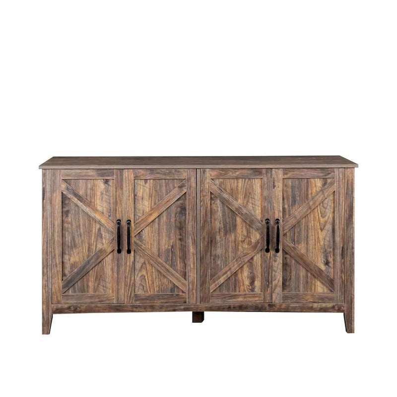 Credenza indipendente con 4 ante e 4 ripiani aperti
