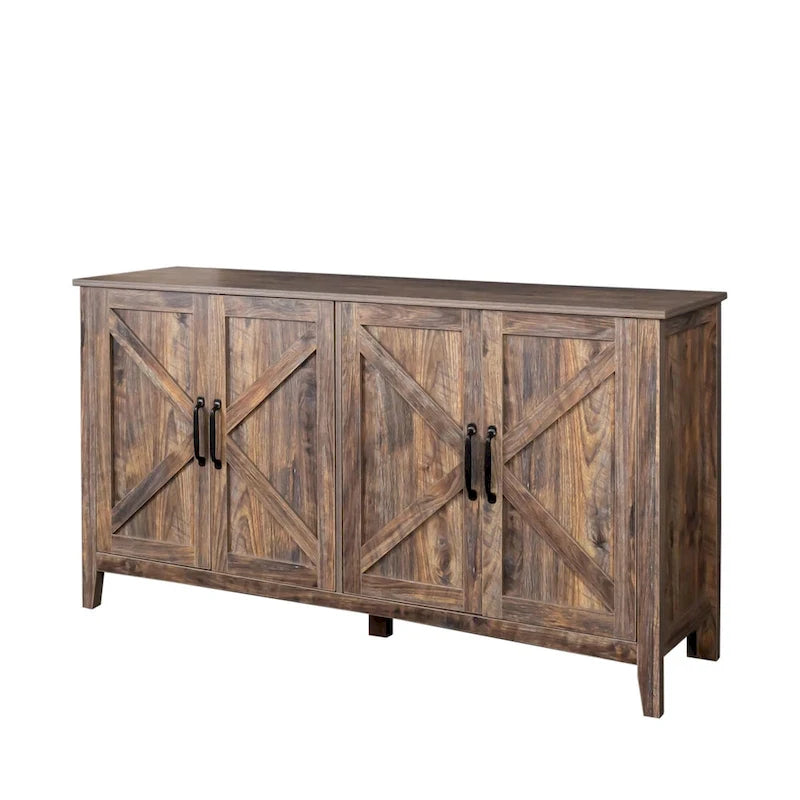Credenza indipendente con 4 ante e 4 ripiani aperti