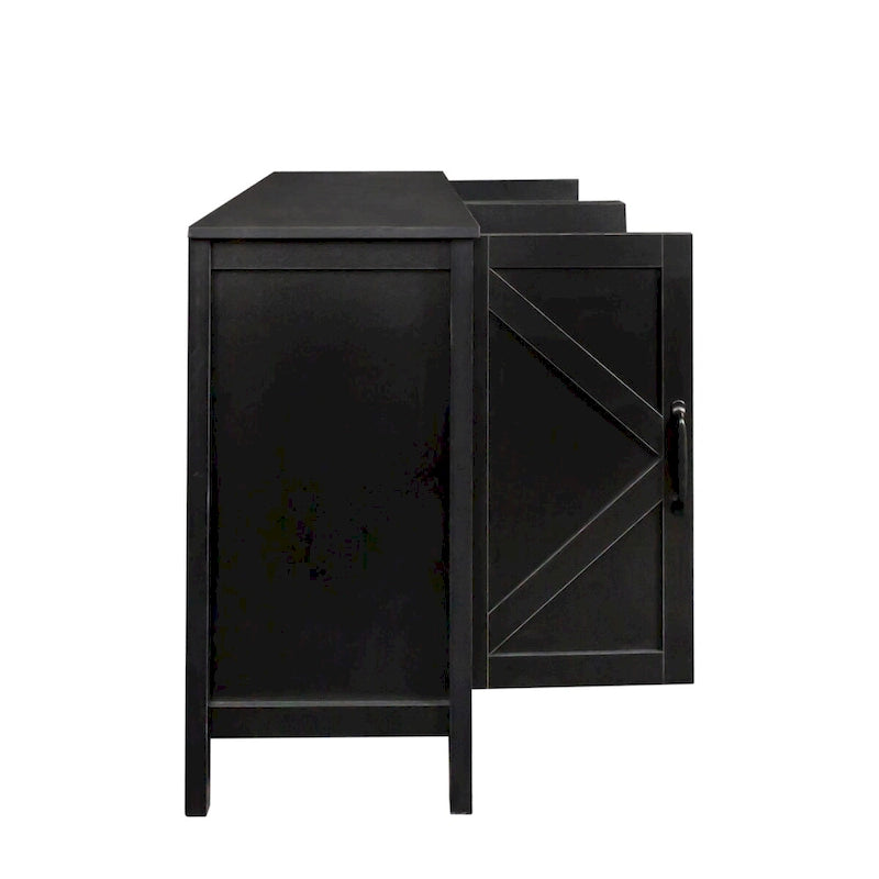 Credenza indipendente con 4 ante e 4 ripiani aperti