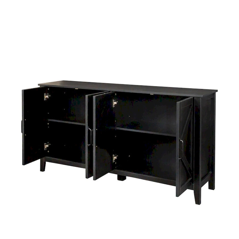 Credenza indipendente con 4 ante e 4 ripiani aperti