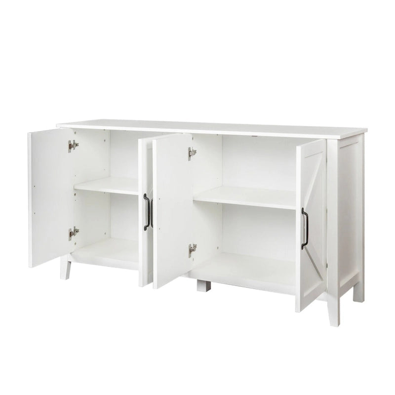 Credenza indipendente con 4 ante e 4 ripiani aperti