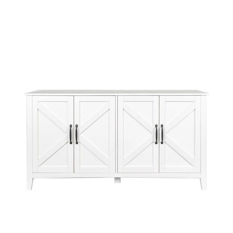 Credenza indipendente con 4 ante e 4 ripiani aperti