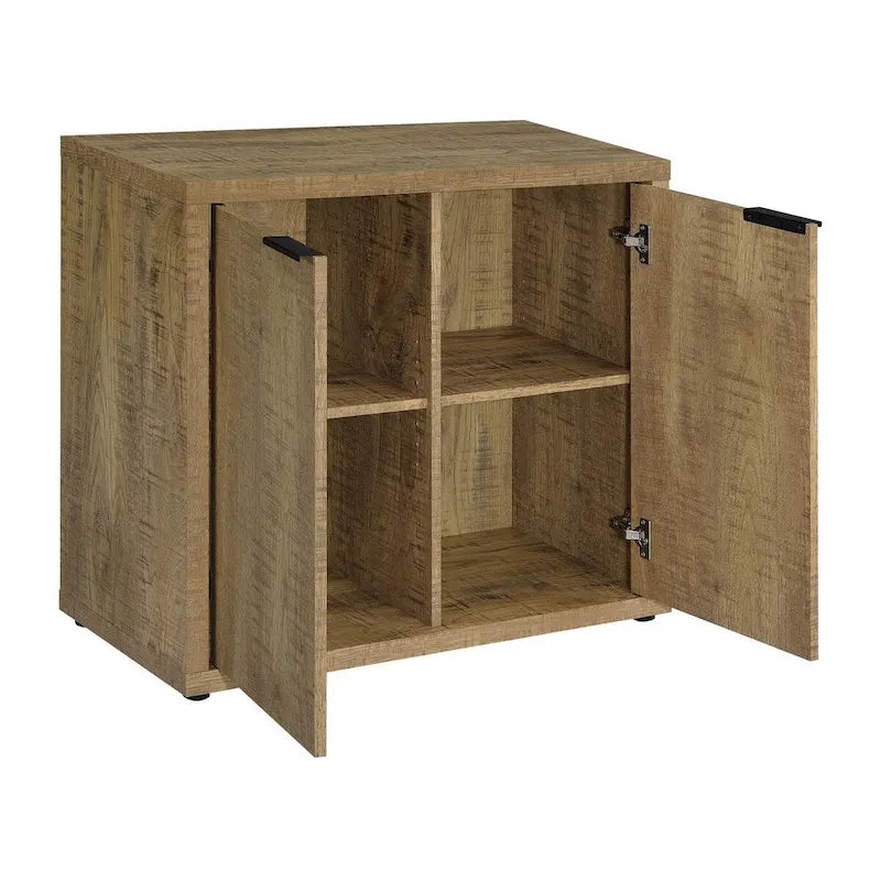 Mango Finish 2 Door Accent Cabinet with Adjustable Shelves