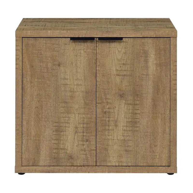 Meuble d’appoint à 2 portes, finition mangue, avec étagères réglables