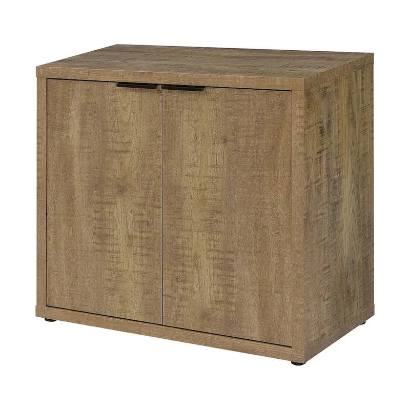 Meuble d’appoint à 2 portes, finition mangue, avec étagères réglables