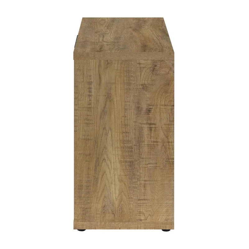 Meuble d’appoint à 2 portes, finition mangue, avec étagères réglables