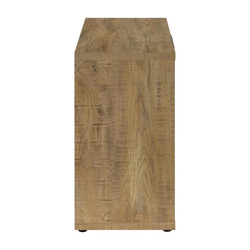Meuble d’appoint à 2 portes, finition mangue, avec étagères réglables