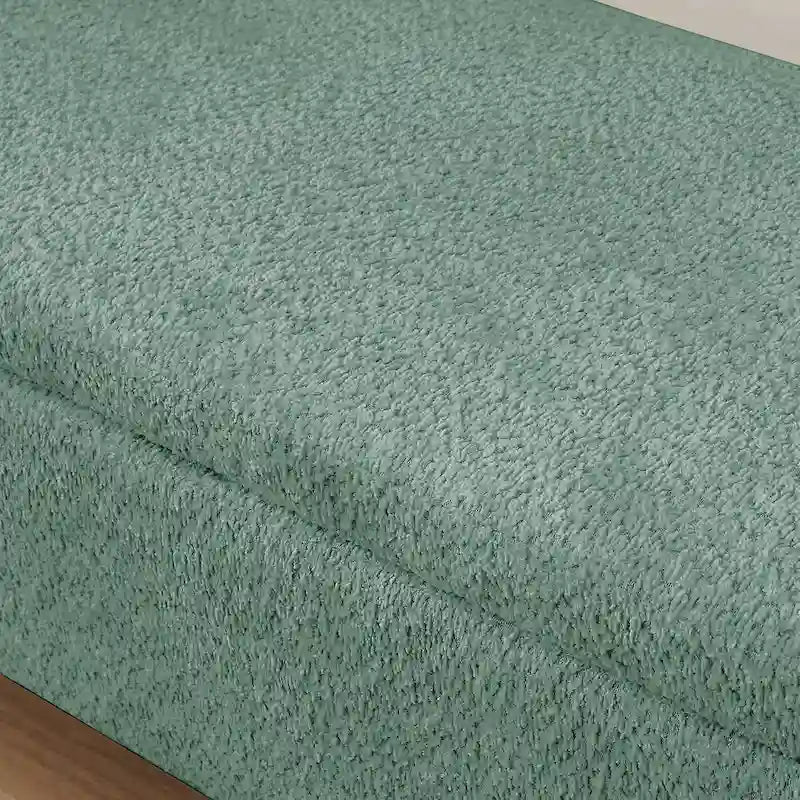 3D Lamb Fleece Fabric Storage Ottoman Bench with Large Storage Space