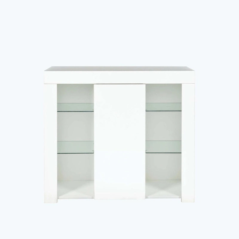 LED Light Kitchen Sideboard Cupboard with Drawer and 1 Door, High Gloss