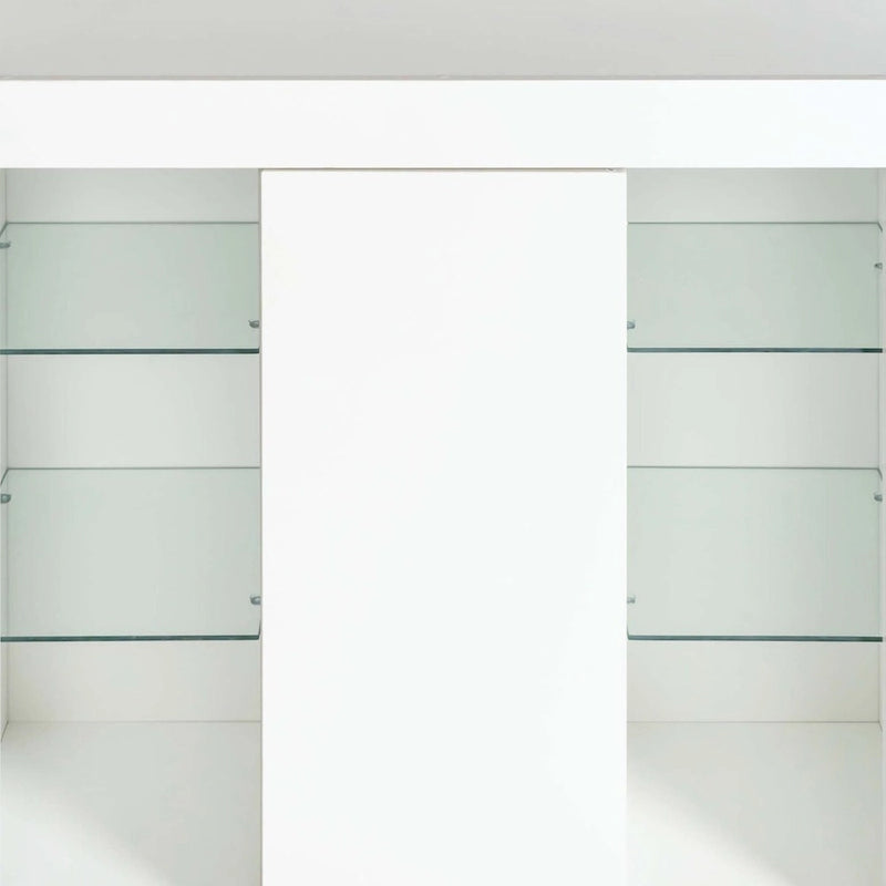 LED Light Kitchen Sideboard Cupboard with Drawer and 1 Door, High Gloss