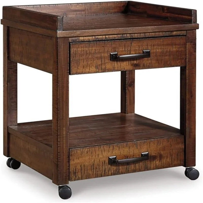 Industrial Rolling Printer Stand with Storage, Outlets and USB Ports