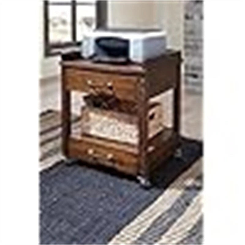 Industrial Rolling Printer Stand with Storage, Outlets and USB Ports