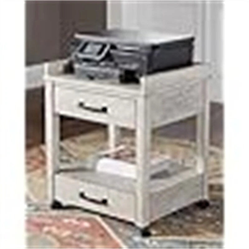 Industrial Rolling Printer Stand with Storage, Outlets and USB Ports