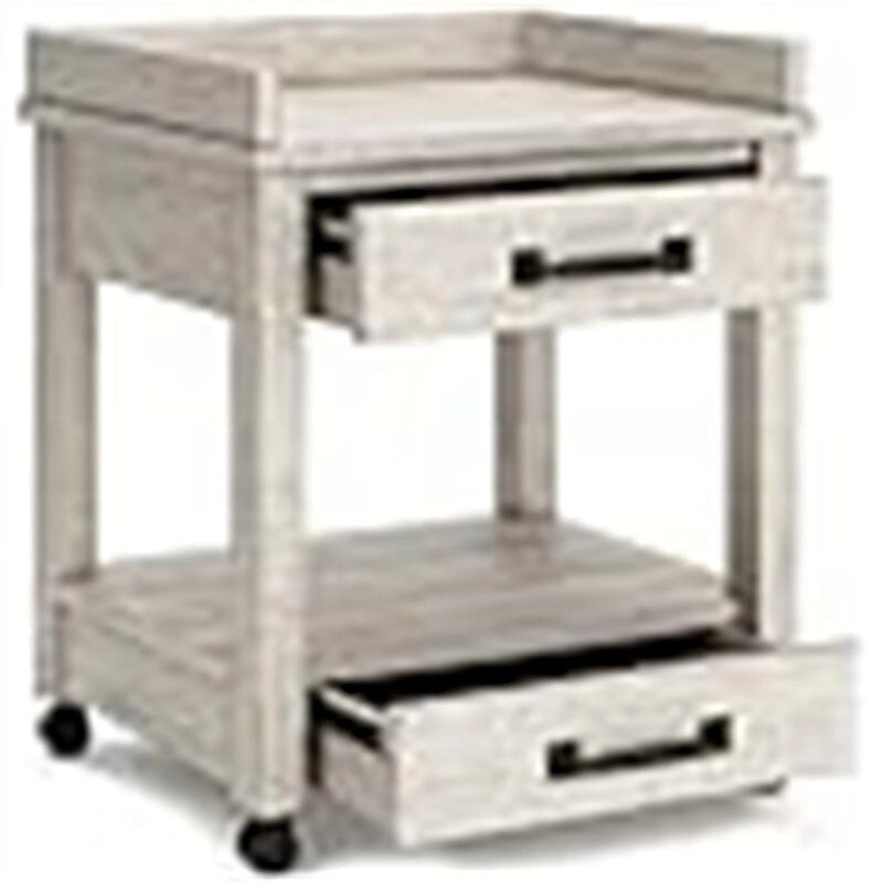Industrial Rolling Printer Stand with Storage, Outlets and USB Ports