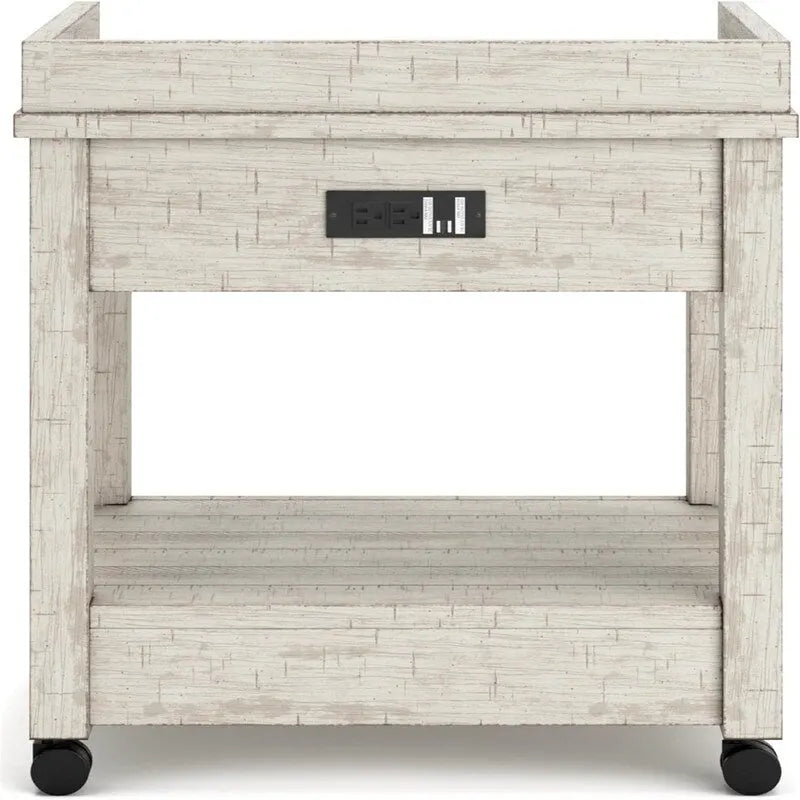 Industrial Rolling Printer Stand with Storage, Outlets and USB Ports