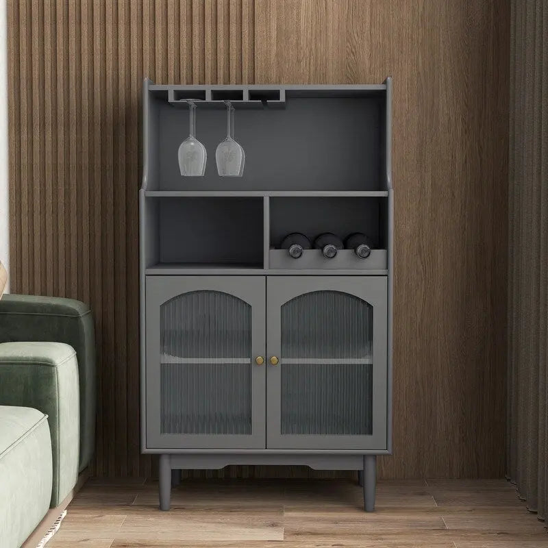 Credenza moderna portabottiglie con portabottiglie e portabicchieri