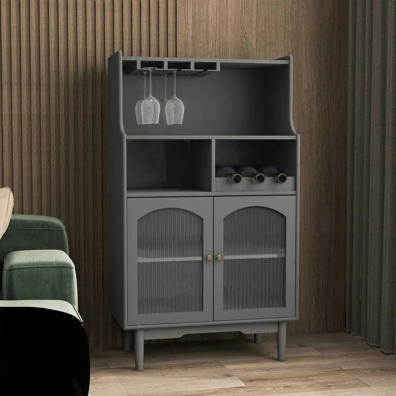 Modern Wine Cabinet Sideboard with Wine and Glass Racks