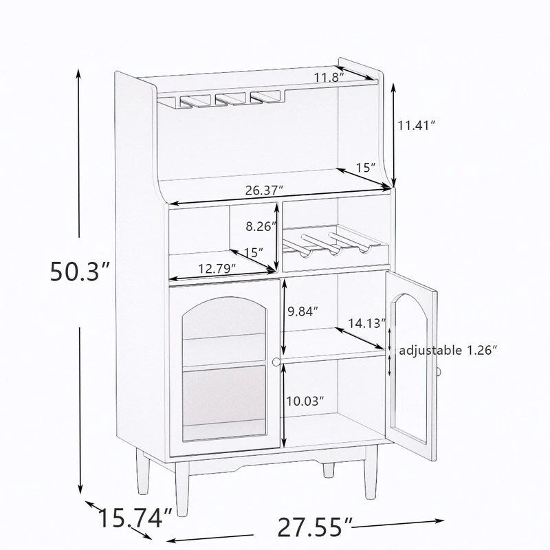 Credenza moderna portabottiglie con portabottiglie e portabicchieri