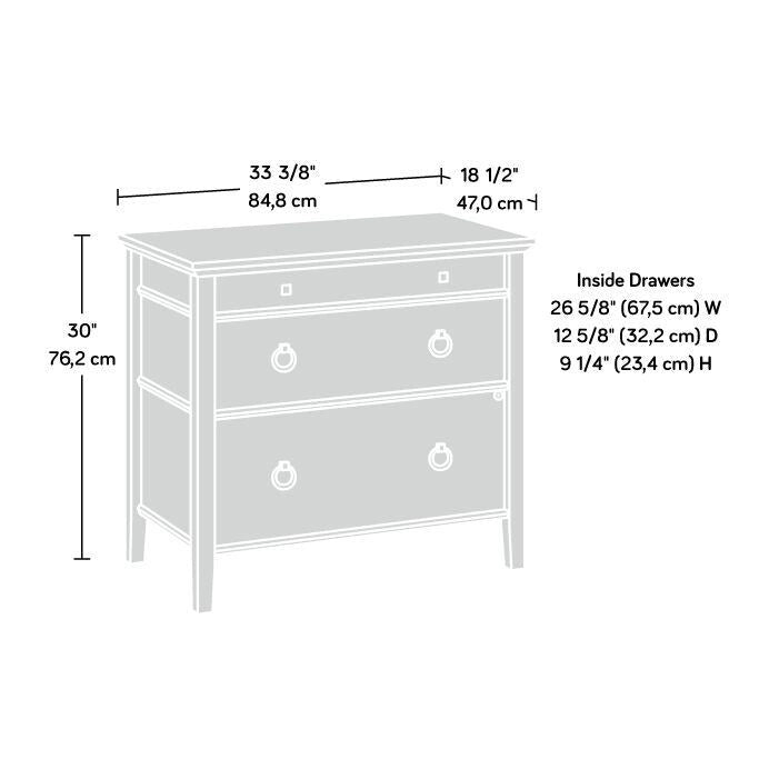 2-Drawer Lateral File Cabinet with Lock, Oak Finish