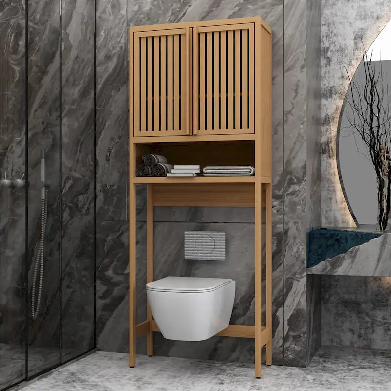 Natural Bamboo Over-the-Toilet Storage Rack