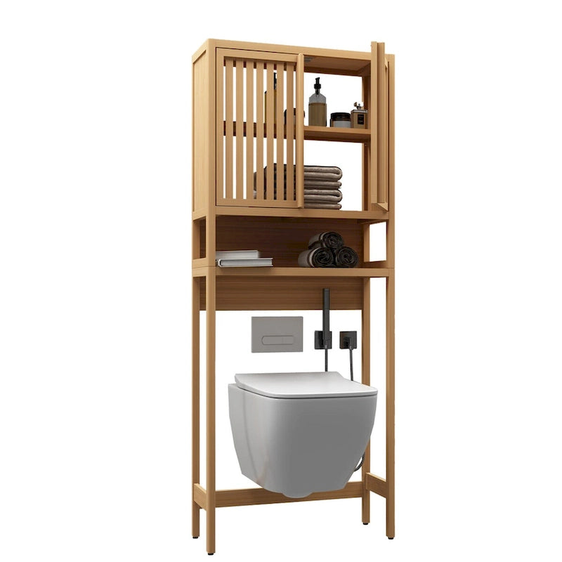 Natural Bamboo Over-the-Toilet Storage Rack