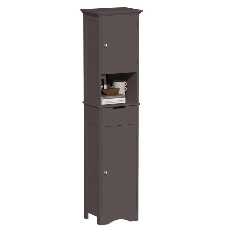 Tall Bathroom Storage Cabinet with Doors and Drawers - 11.81D x 15.7W x 66.9H