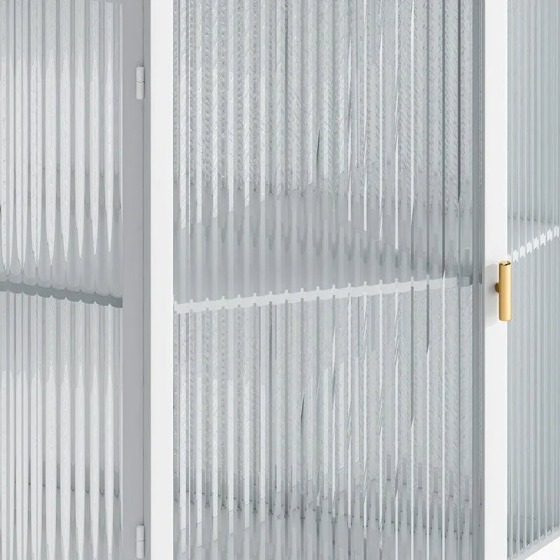 Modern Bathroom Corner Storage Cabinet with Glass Doors