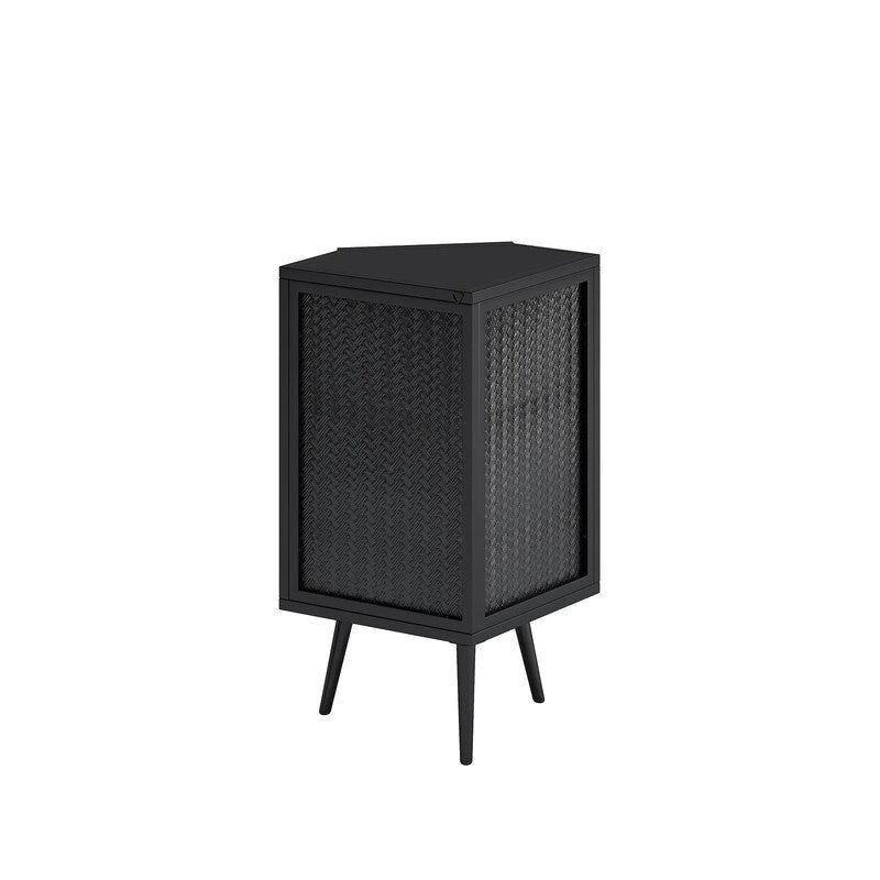 Modern Bathroom Corner Storage Cabinet with Glass Doors