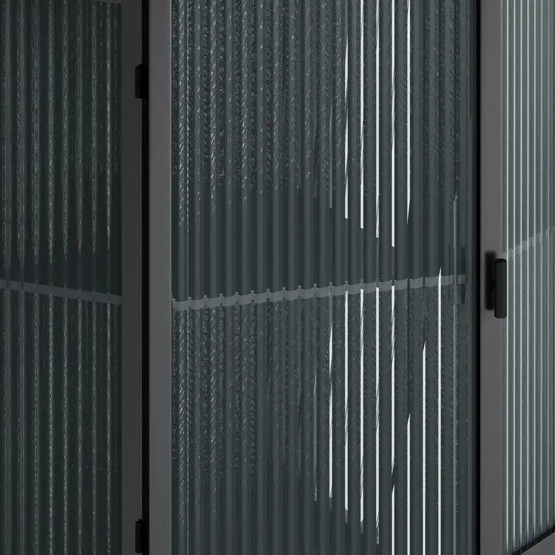 Modern Bathroom Corner Storage Cabinet with Glass Doors