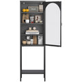 Metall-Vitrine mit Glastür, 5-stufiges Bücherregal mit 3 verstellbaren Einlegeböden